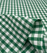 Emerald Gingham Printed Poly Cotton 90 GSM 80/20 44 Inch Non Stretch - T9 Fabrics