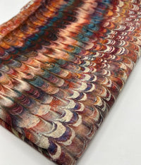Feather Detail Multi Print Lightweight Bubble Crepe Fabric - T9 Fabrics