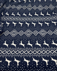 Festive Navy Fair Isle French Terry Loopback Fabric - T9 Fabrics