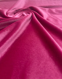Flo Pink Plain Velour Spandex Stretch Fabric - T9 Fabrics