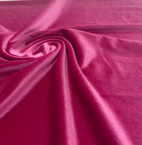 Flo Pink Plain Velour Spandex Stretch Fabric - T9 Fabrics
