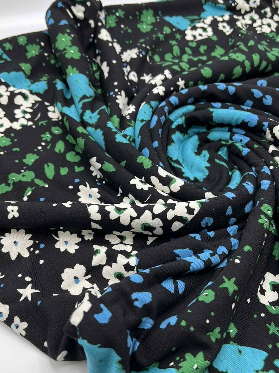 Floral Animal Print Viscose Elastane Fabric - T9 Fabrics