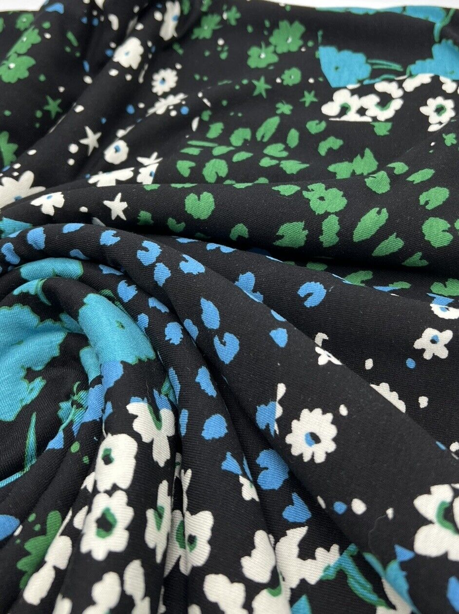 Floral Animal Print Viscose Elastane Fabric - T9 Fabrics