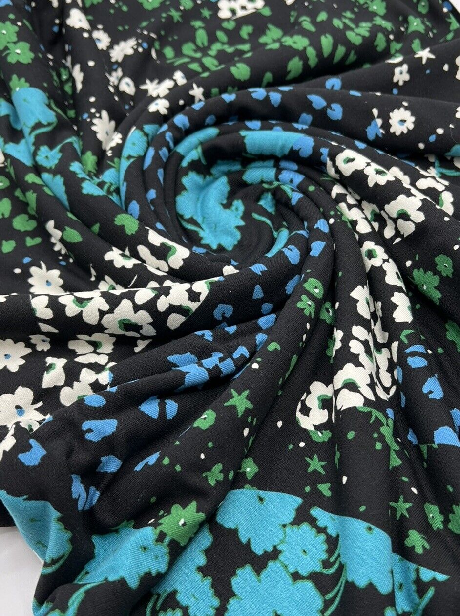 Floral Animal Print Viscose Elastane Fabric - T9 Fabrics