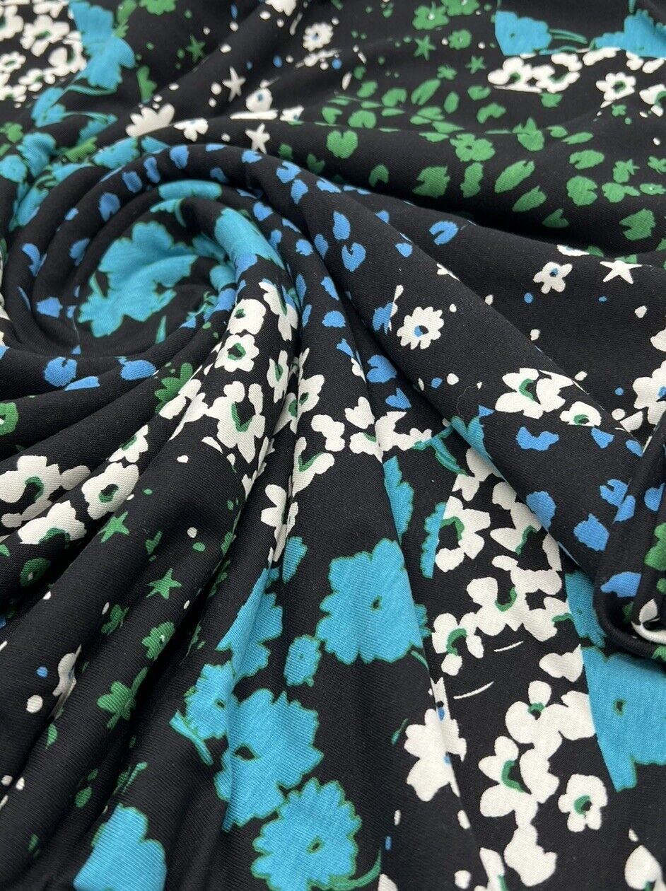 Floral Animal Print Viscose Elastane Fabric - T9 Fabrics