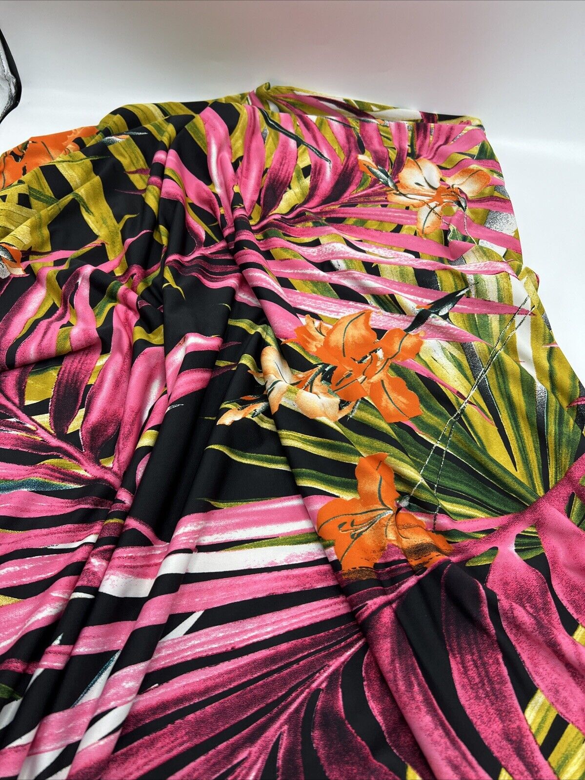 Floral Leaves Print Soft Touch Stretch Fabrics - T9 Fabrics