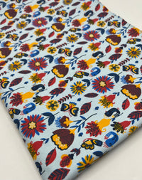 Flower Garden Sweatshirting Cotton Lycra 2 Way Stretch - T9 Fabrics