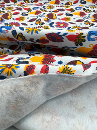 Flower Garden Sweatshirting Cotton Lycra 2 Way Stretch - T9 Fabrics