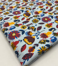 Flower Garden Sweatshirting Cotton Lycra 2 Way Stretch - T9 Fabrics