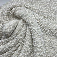 Fluffy Thick Gold Detail Ivory Knit Fabric - T9 Fabrics