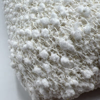 Fluffy Thick Gold Detail Ivory Knit Fabric - T9 Fabrics