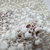 Fluffy Thick Gold Detail Ivory Knit Fabric - T9 Fabrics