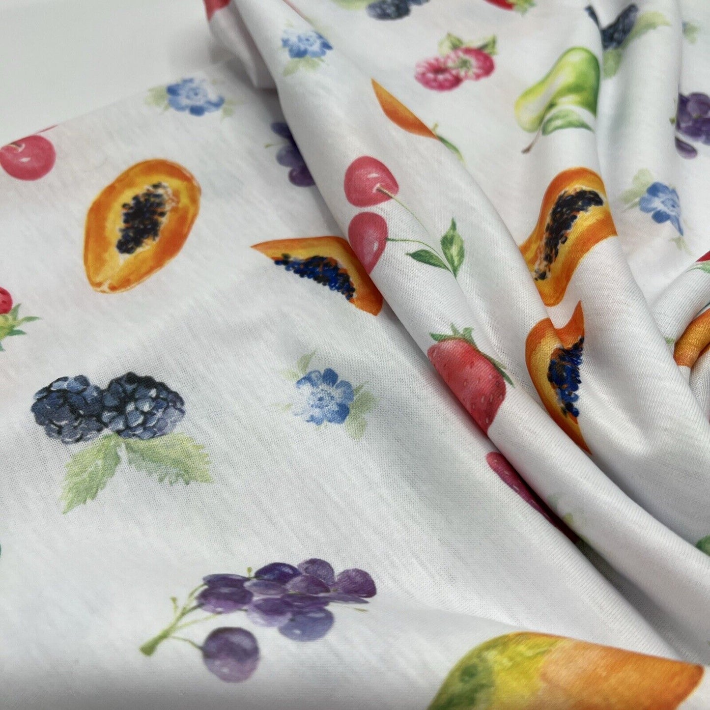 Fruit Print Spun Poly Stretch Fabric - T9 Fabrics