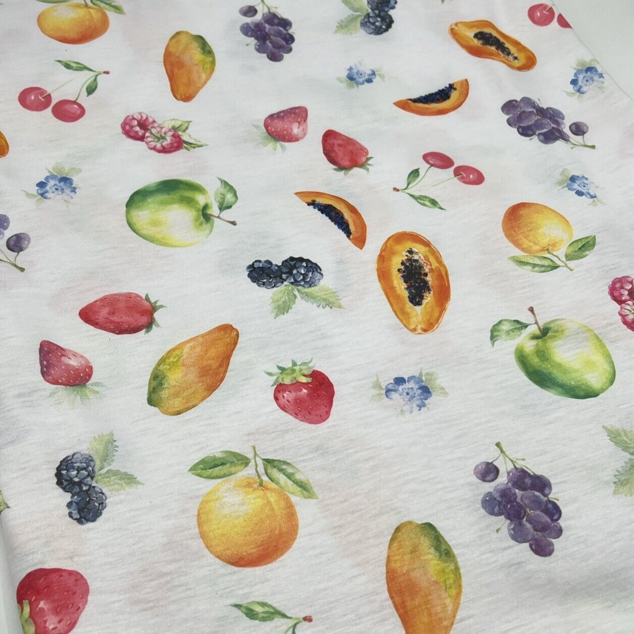 Fruit Print Spun Poly Stretch Fabric - T9 Fabrics