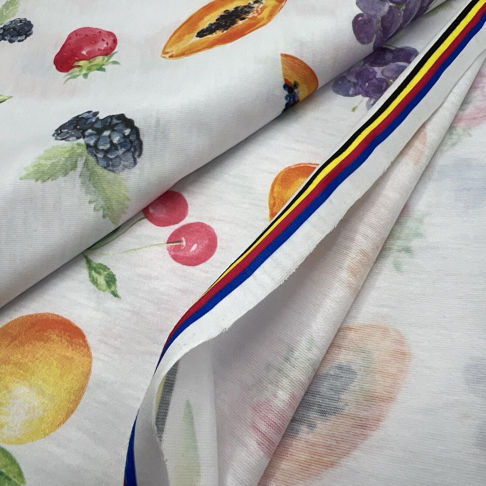 Fruit Print Spun Poly Stretch Fabric - T9 Fabrics