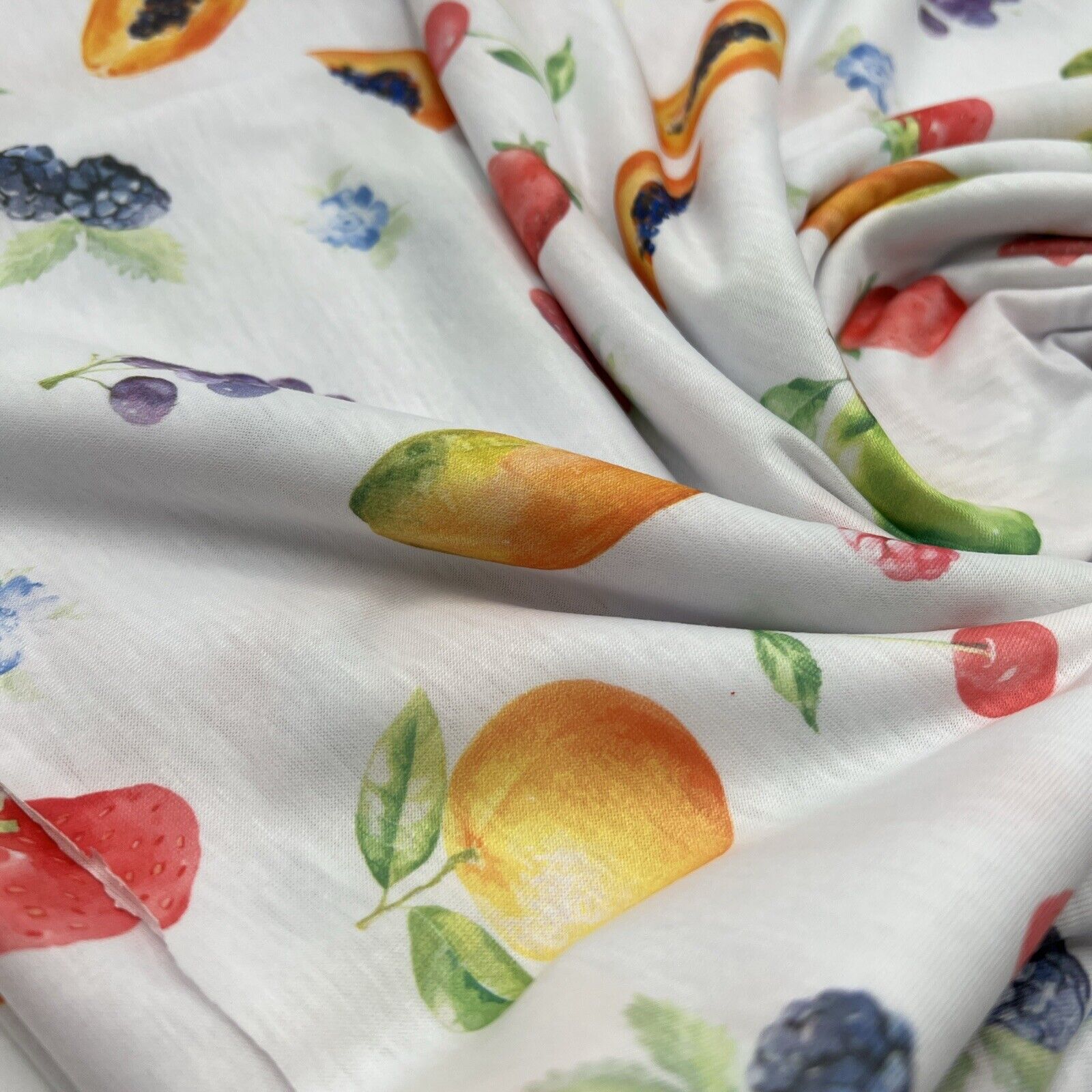 Fruit Print Spun Poly Stretch Fabric - T9 Fabrics