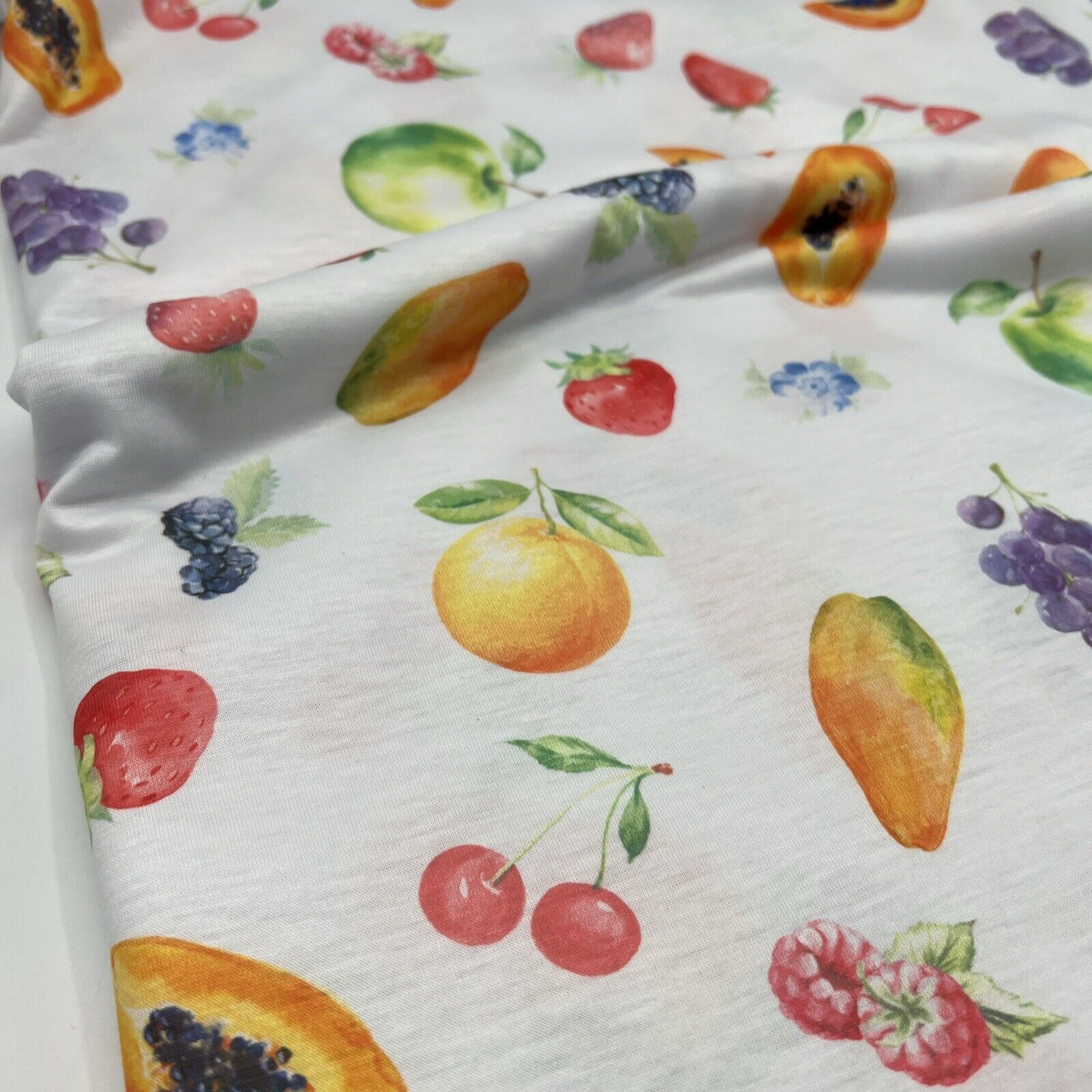 Fruit Print Spun Poly Stretch Fabric - T9 Fabrics