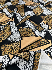 Geo Animal Printed Scuba Crepe Jersey Fabric 4 Way Stretch - T9 Fabrics