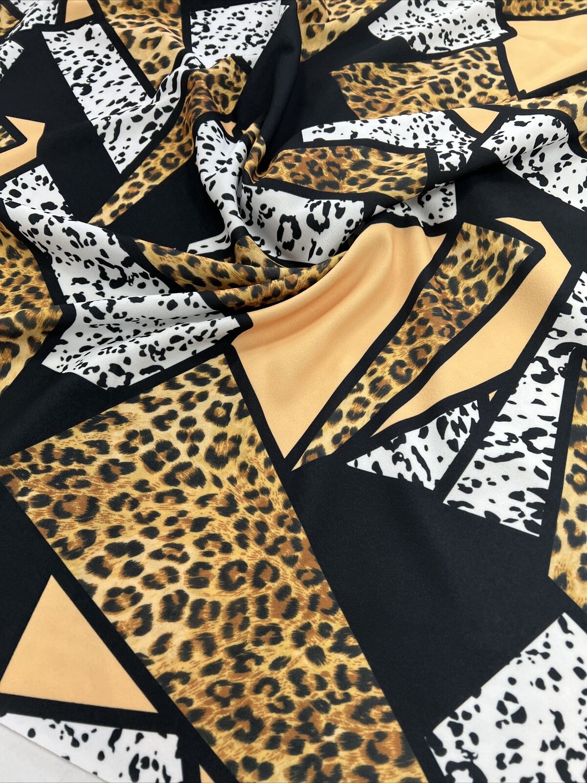 Geo Animal Printed Scuba Crepe Jersey Fabric 4 Way Stretch - T9 Fabrics