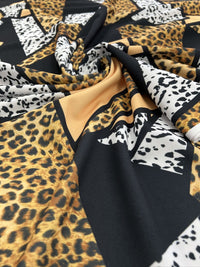 Geo Animal Printed Scuba Crepe Jersey Fabric 4 Way Stretch - T9 Fabrics