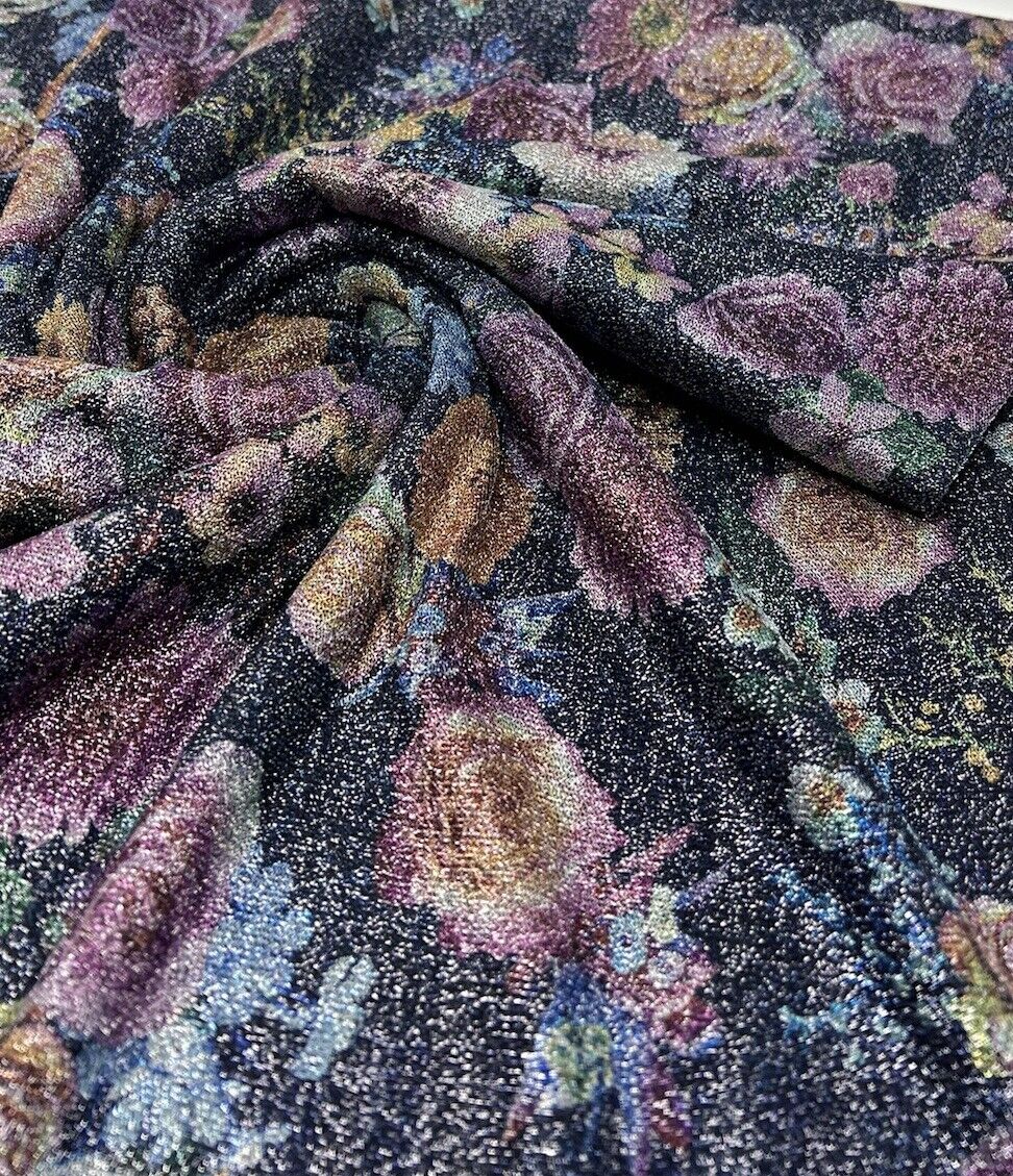 Glitter Floral Lightweight Stretch Fabric - T9 Fabrics