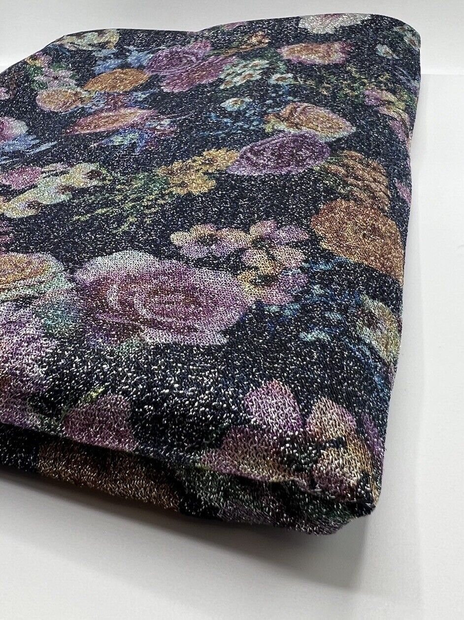 Glitter Floral Lightweight Stretch Fabric - T9 Fabrics