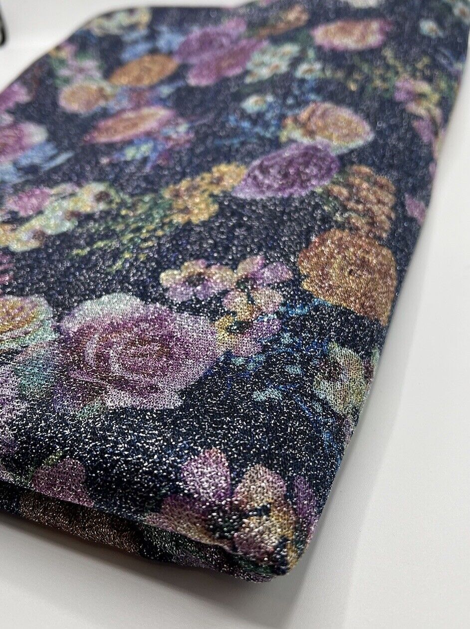 Glitter Floral Lightweight Stretch Fabric - T9 Fabrics