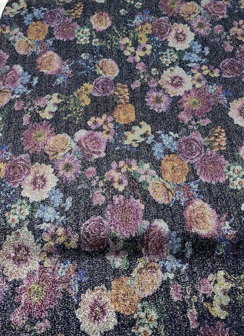 Glitter Floral Lightweight Stretch Fabric - T9 Fabrics