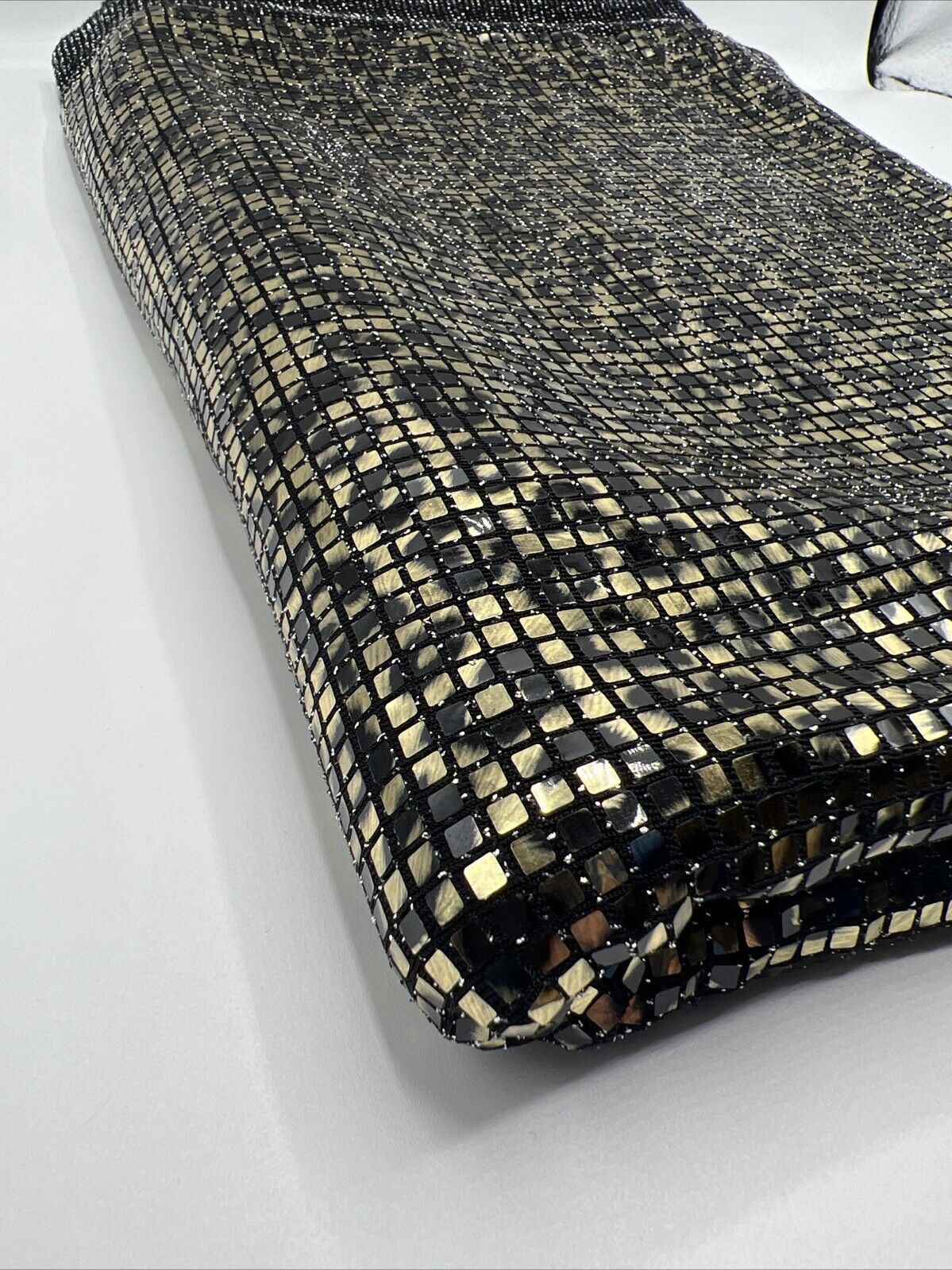 Gold Black Animal Sequin Detail Print Lurex Stretch Fabric - T9 Fabrics