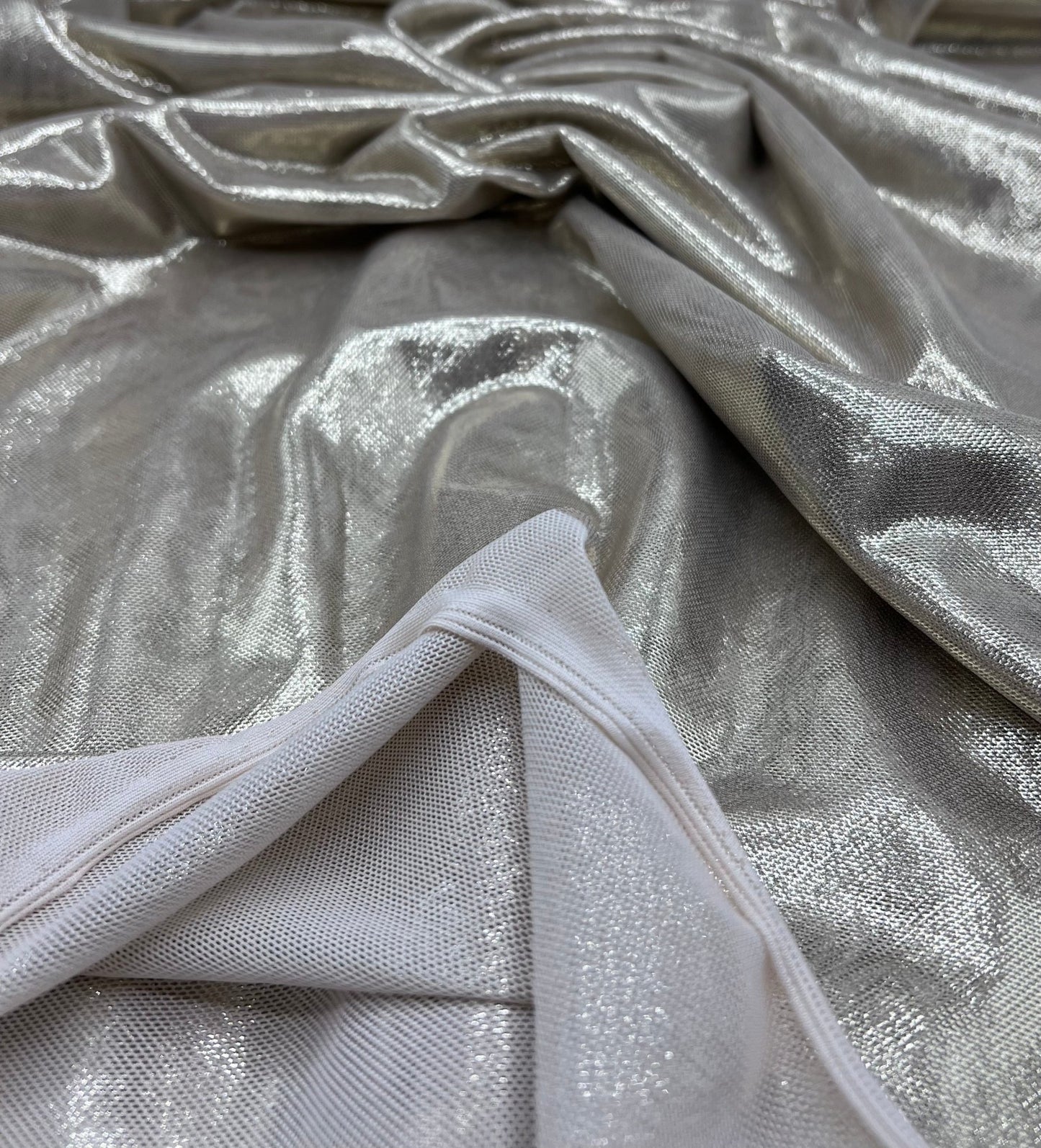 Gold Foil Mesh Fabric Stretch - T9 Fabrics