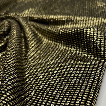 Gold Glitter ITY Fabric - T9 Fabrics