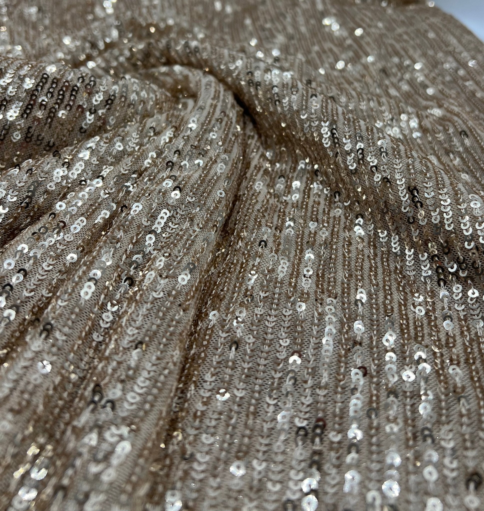 Gold On Gold Sequin Detail Fabric - T9 Fabrics