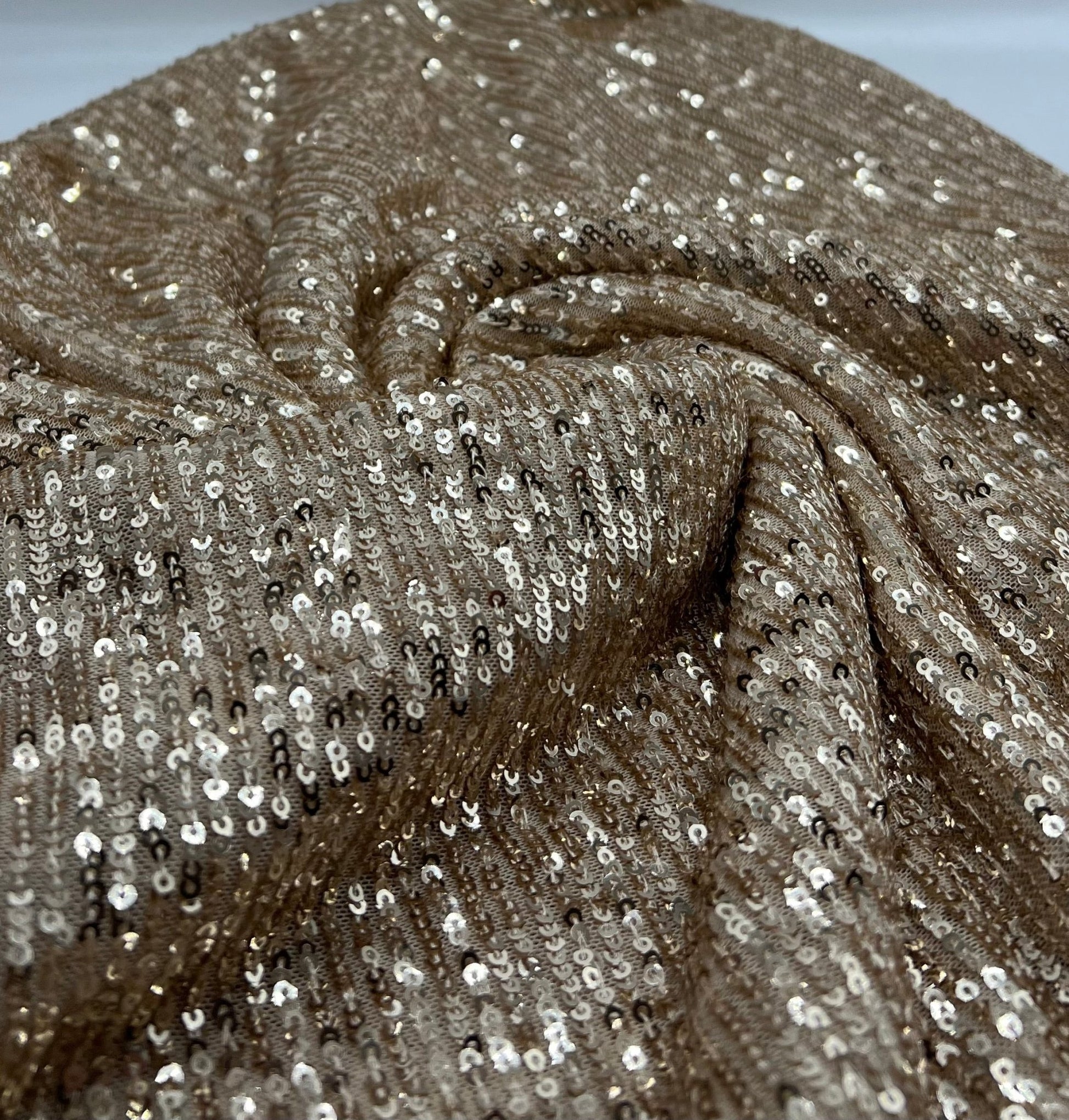 Gold On Gold Sequin Detail Fabric - T9 Fabrics