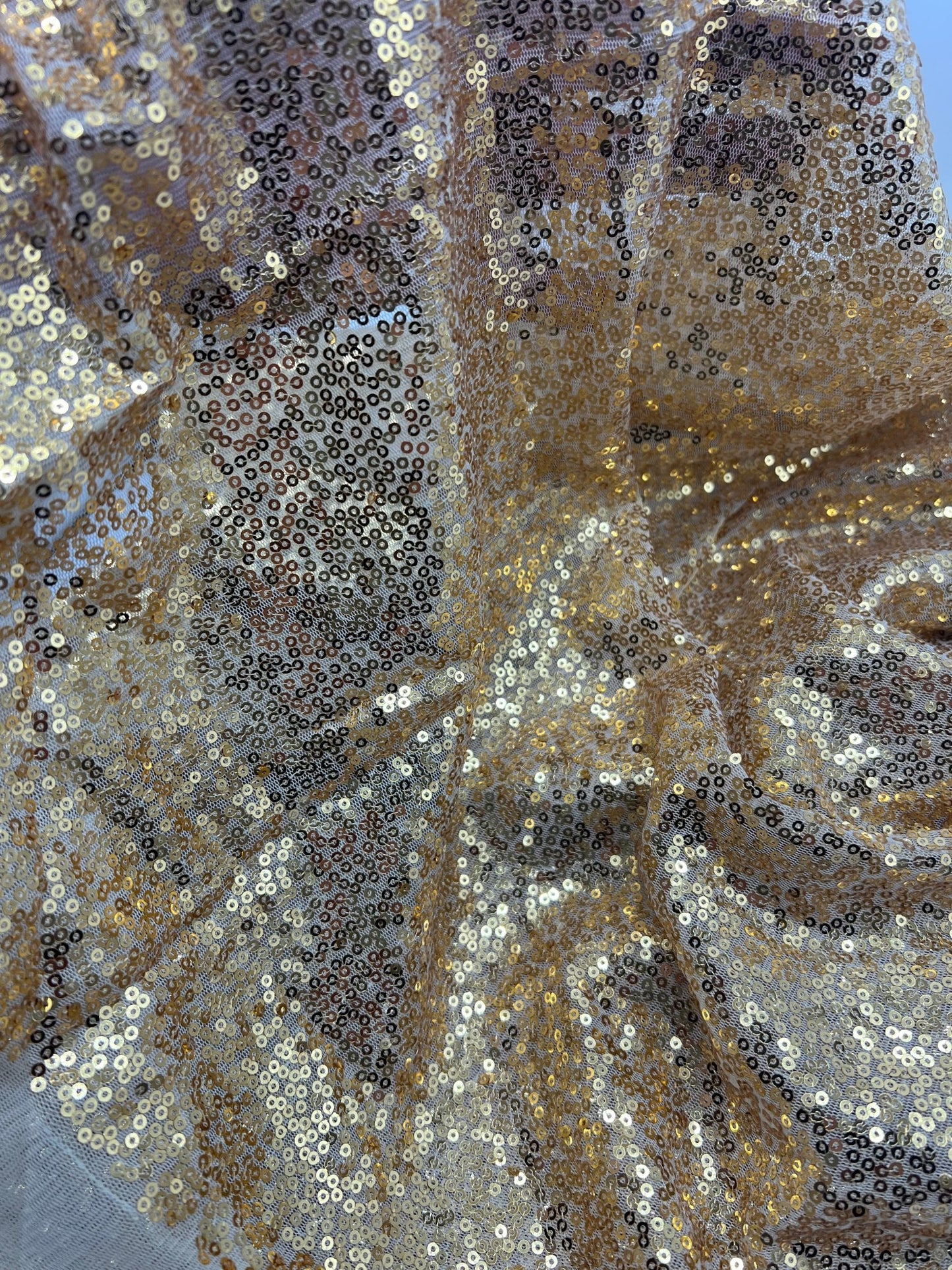 Gold On Stone Sequin Detail Non Stretch Fabric - T9 Fabrics