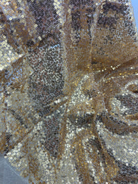 Gold On Stone Sequin Detail Non Stretch Fabric - T9 Fabrics