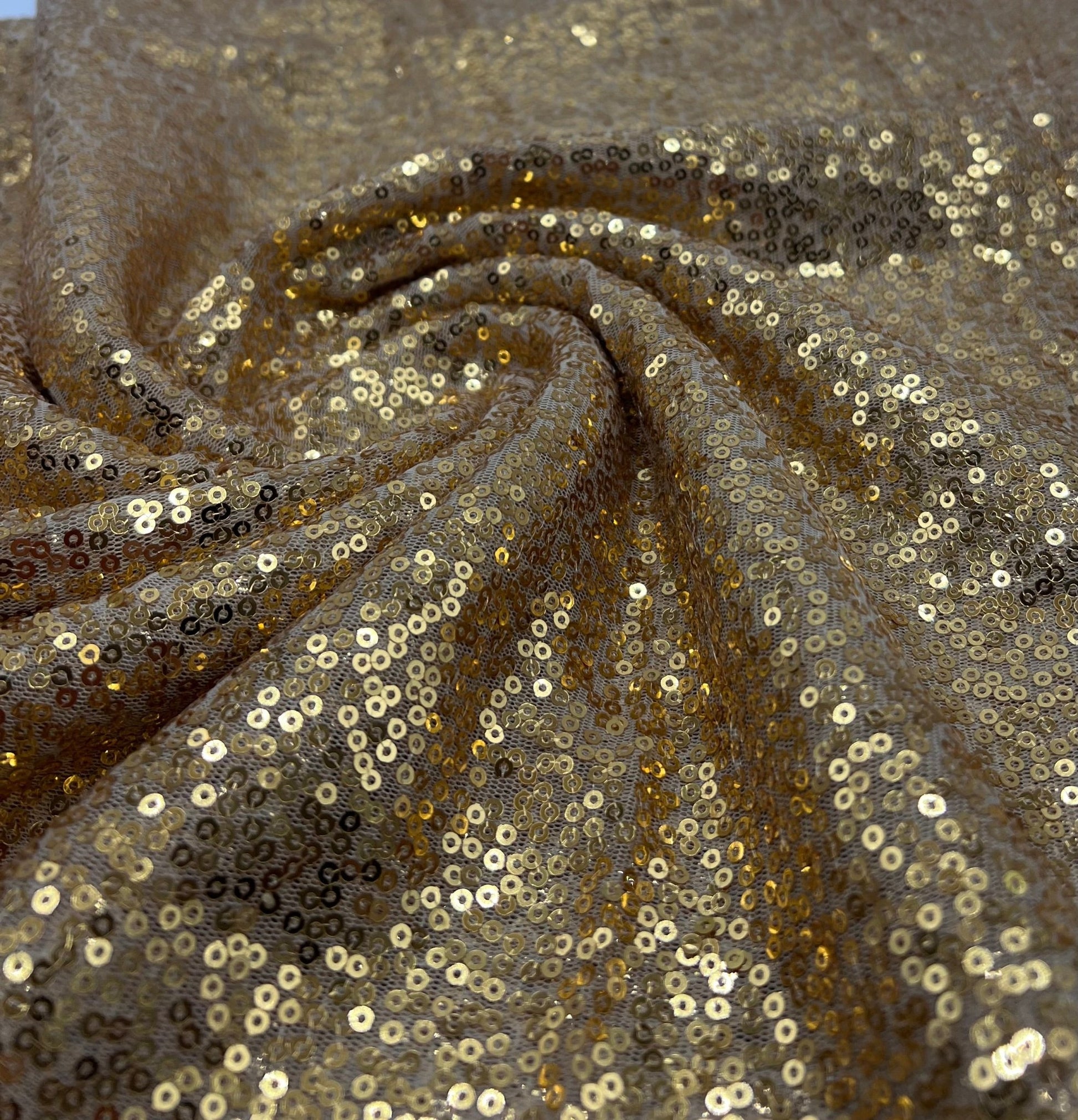 Gold On Stone Sequin Detail Non Stretch Fabric - T9 Fabrics