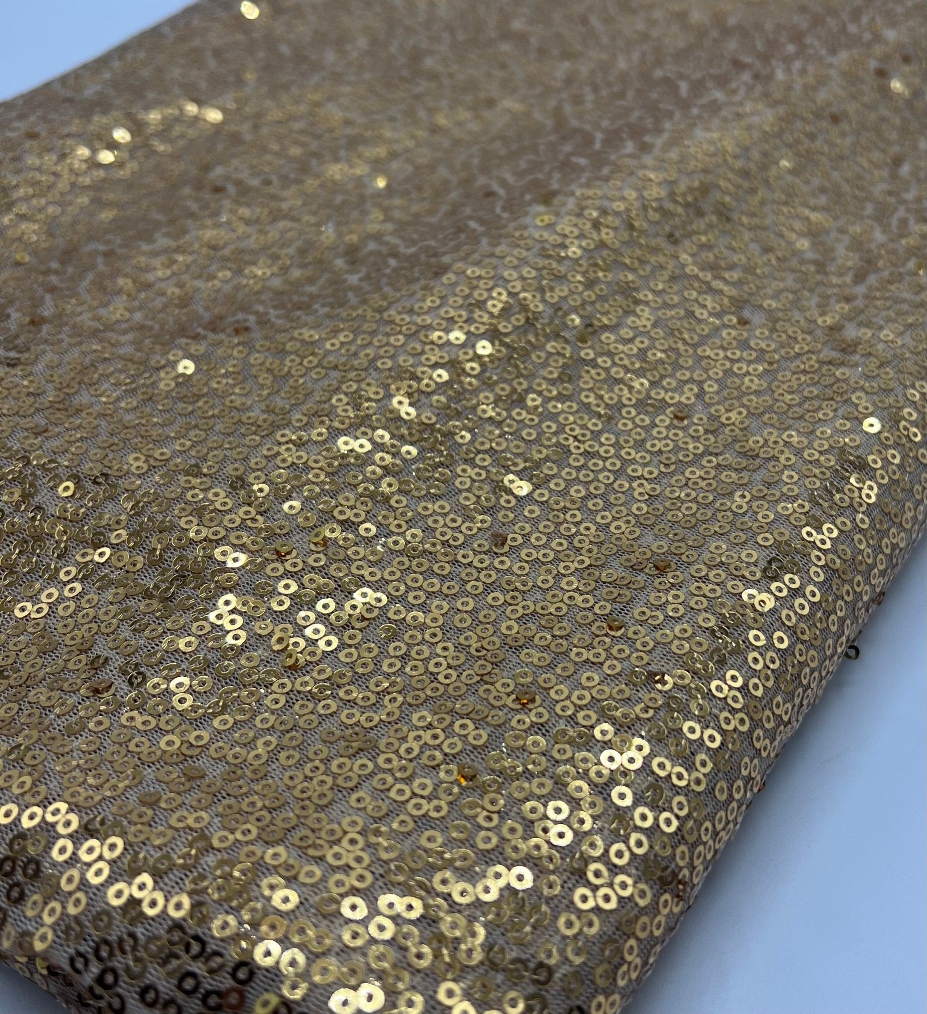 Gold On Stone Sequin Detail Non Stretch Fabric - T9 Fabrics