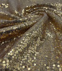 Gold On Stone Sequin Detail Non Stretch Fabric - T9 Fabrics