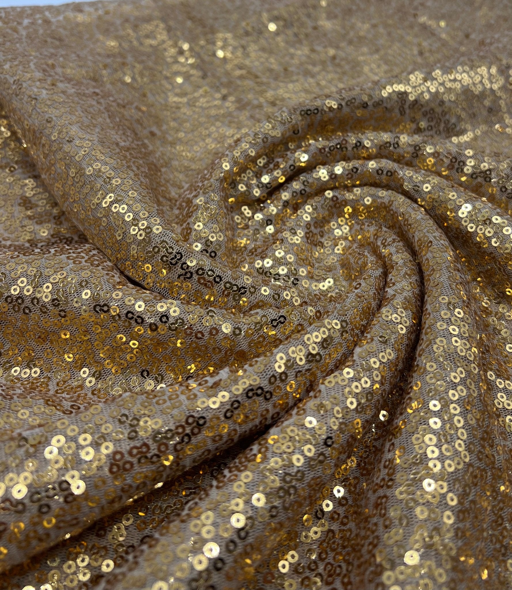 Gold On Stone Sequin Detail Non Stretch Fabric - T9 Fabrics