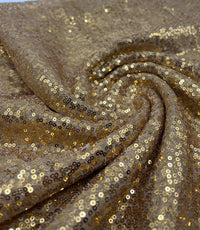 Gold On Stone Sequin Detail Non Stretch Fabric - T9 Fabrics