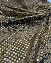 Gold Snake Print Sequin Soft Touch Stretch Fabric - T9 Fabrics