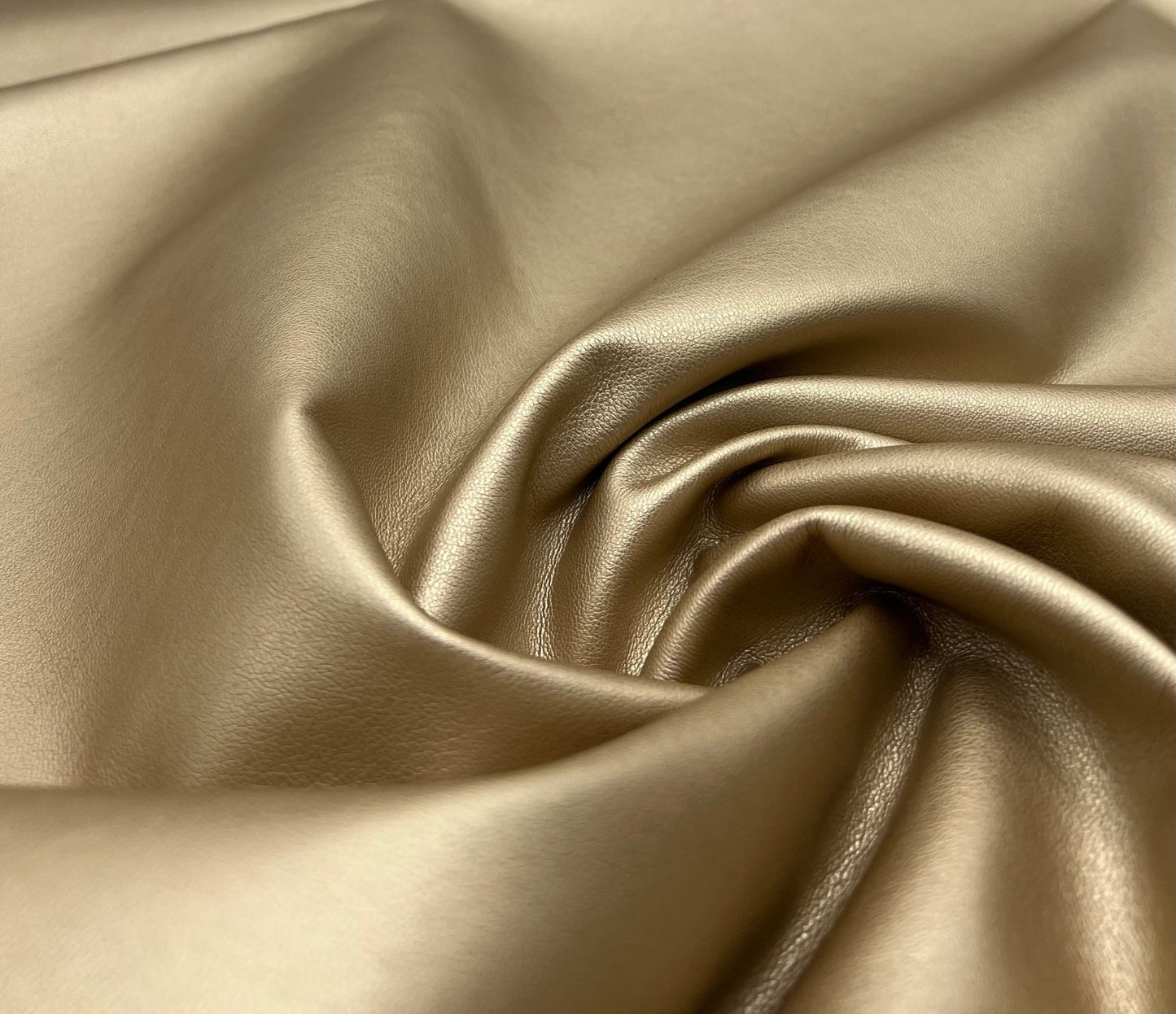 Gold Textured Faux Leather Leatherette Stretch Fabric - T9 Fabrics