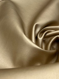 Gold Textured Faux Leather Leatherette Stretch Fabric - T9 Fabrics