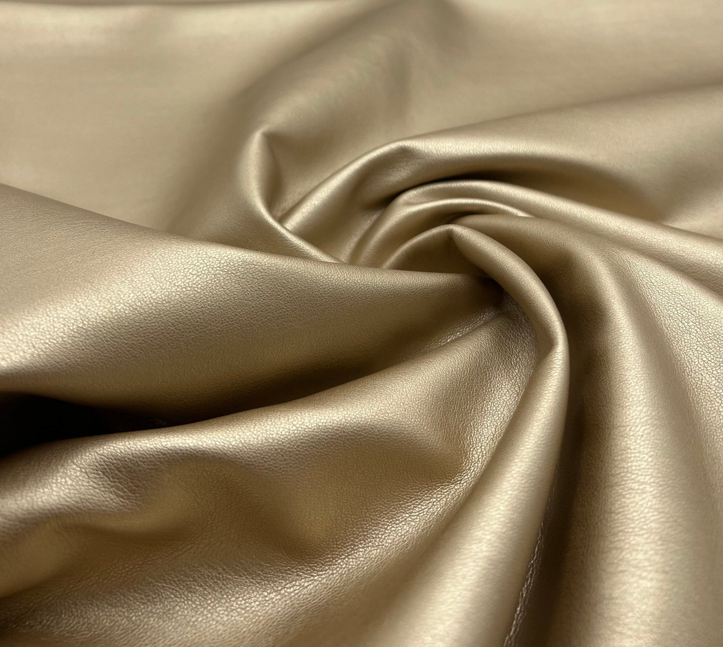 Gold Textured Faux Leather Leatherette Stretch Fabric - T9 Fabrics