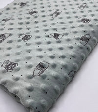 Green Bear Luxury Dimple Fleece Fabric Blanket Loungewear - T9 Fabrics