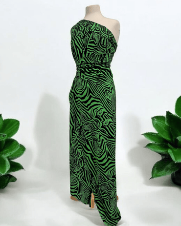 Green Black Animal Print ITY Fabric 4 Way Stretch - T9 Fabrics