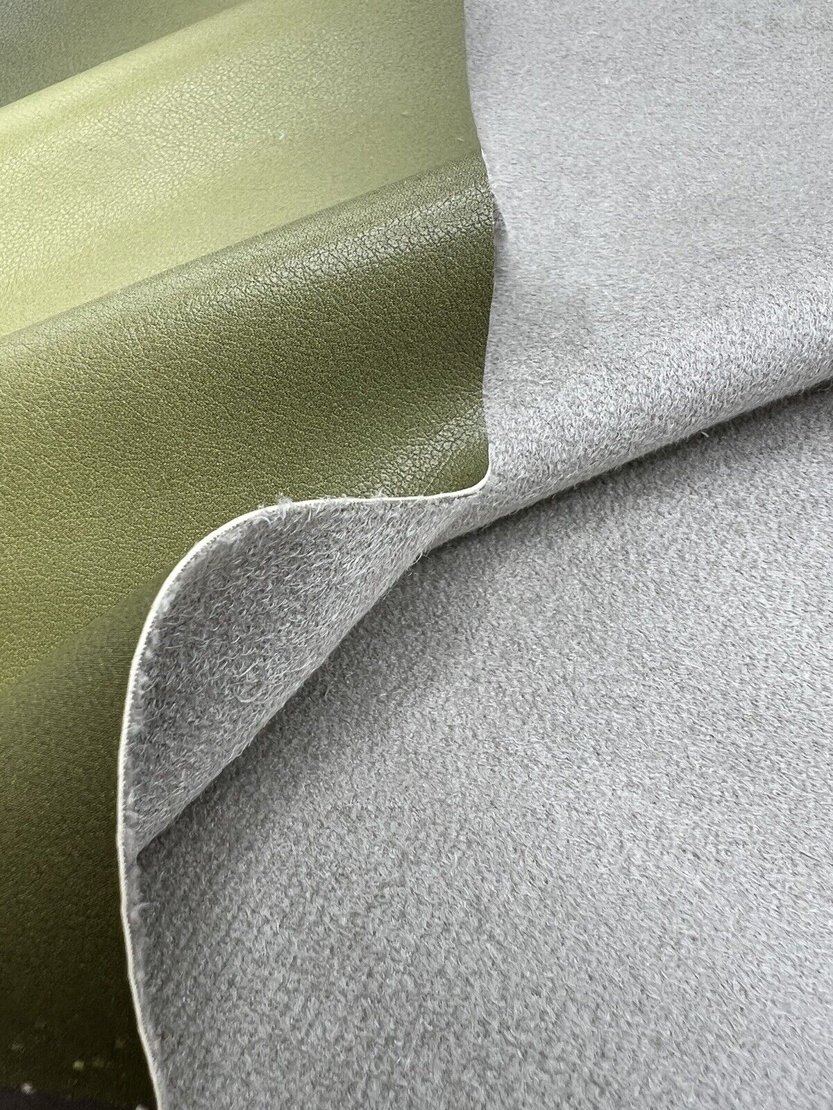 Green Black Faux Leather Leatherette Stretch Fabric - T9 Fabrics