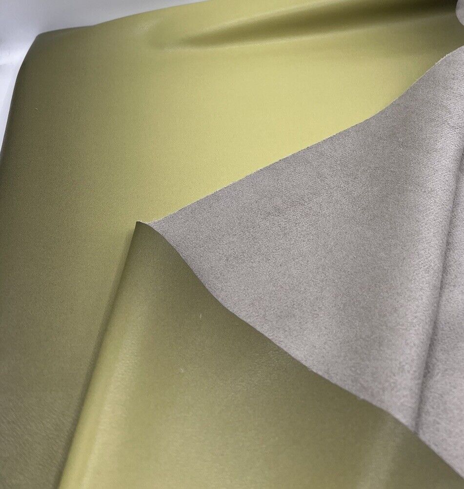 Green Black Faux Leather Leatherette Stretch Fabric - T9 Fabrics