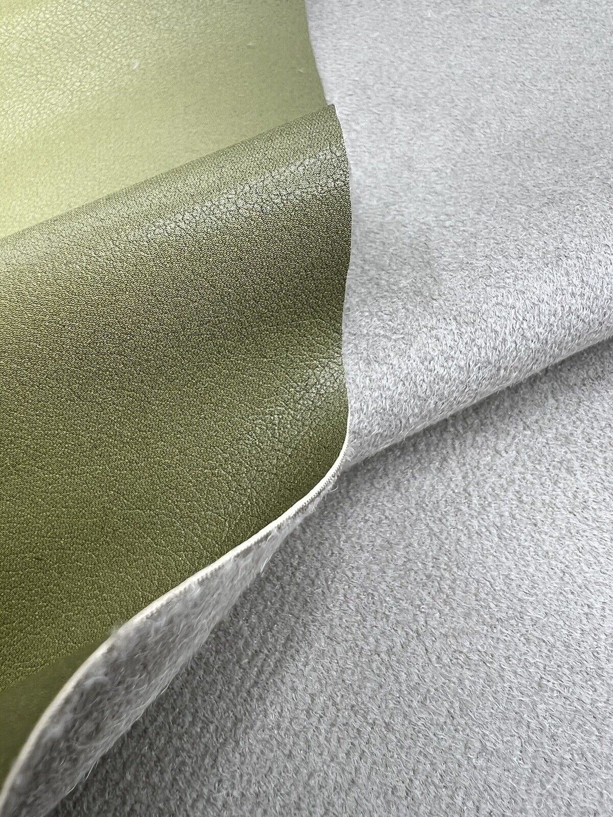 Green Black Faux Leather Leatherette Stretch Fabric - T9 Fabrics