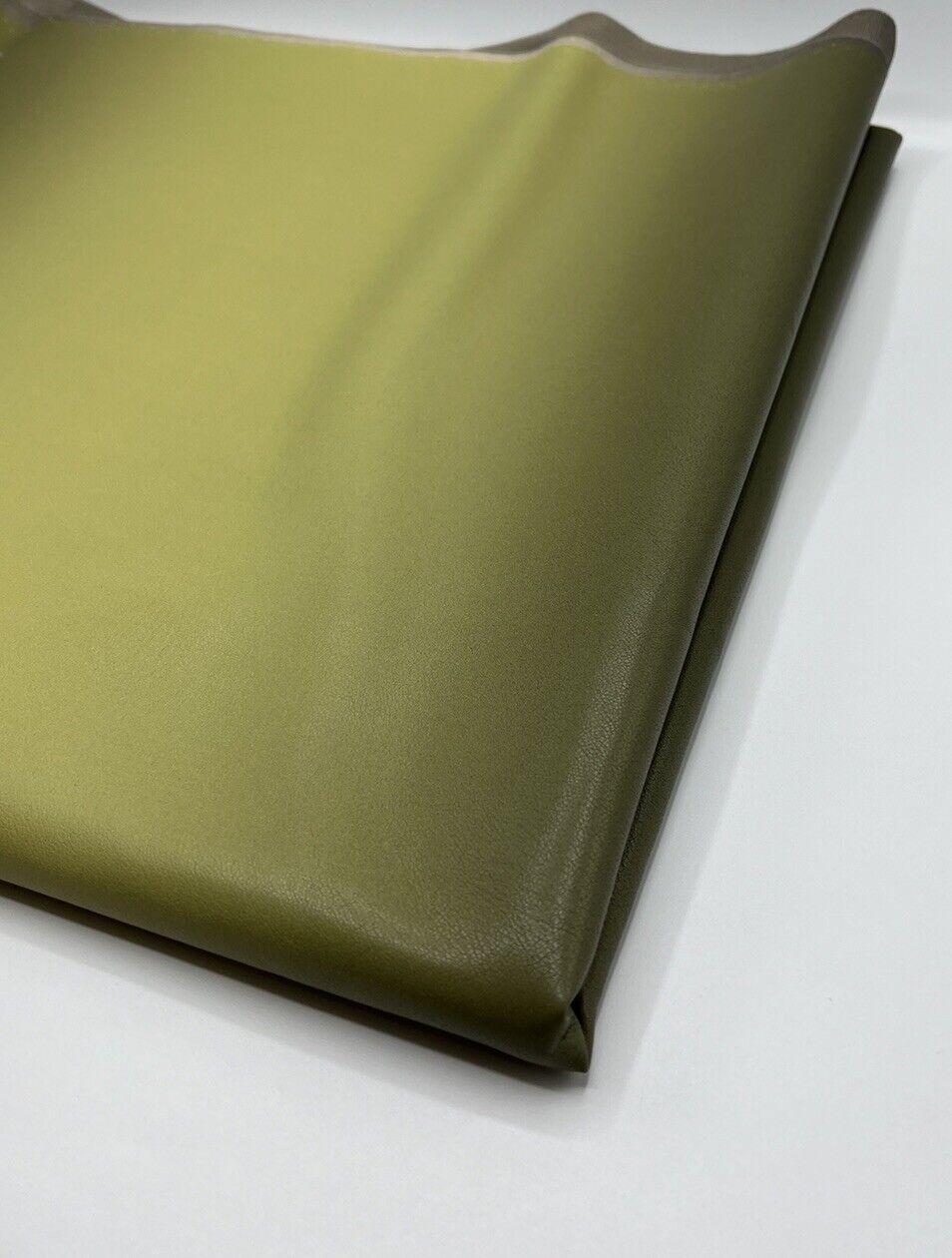 Green Black Faux Leather Leatherette Stretch Fabric - T9 Fabrics